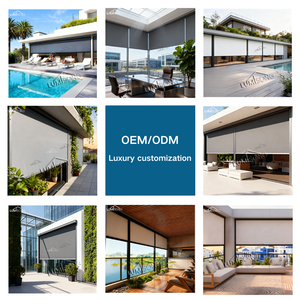 Stores verticales à rouleaux extérieurs à haute transparence pour balcon, pergolas, <span class=keywords><strong>anti</strong></span>-UV, isolation thermique, commande électronique, ombrage intégré - Product Image 5