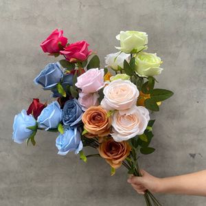 Artificial Roses <b>Silk</b> <b>Flower</b> Single Branch High Simulation Wedding Home Decoration - Product Image 1