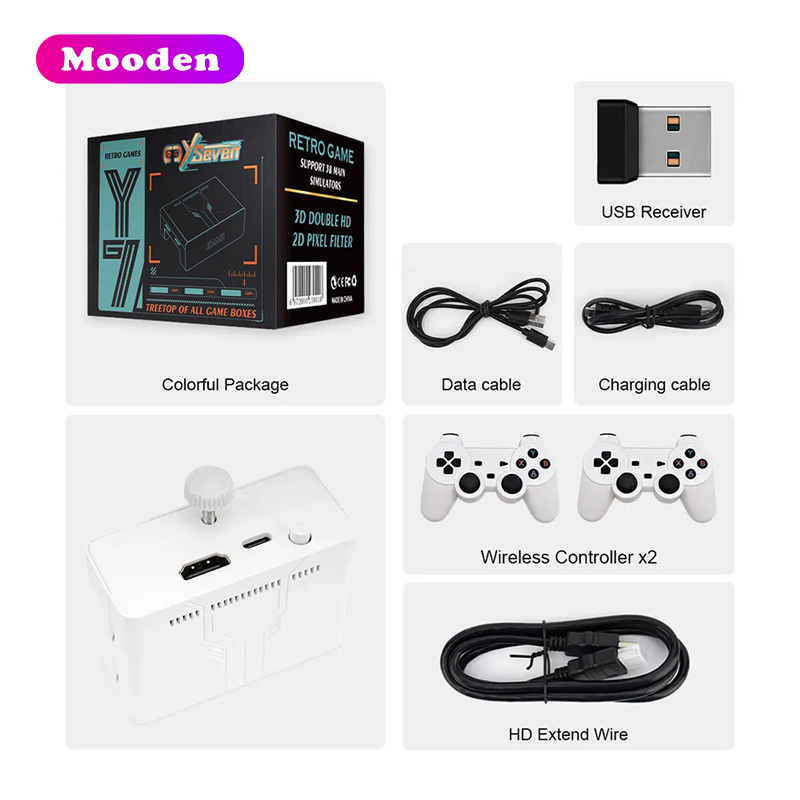 Gamepad inalámbrico blanco de 128 GB 2,4G (sin batería)