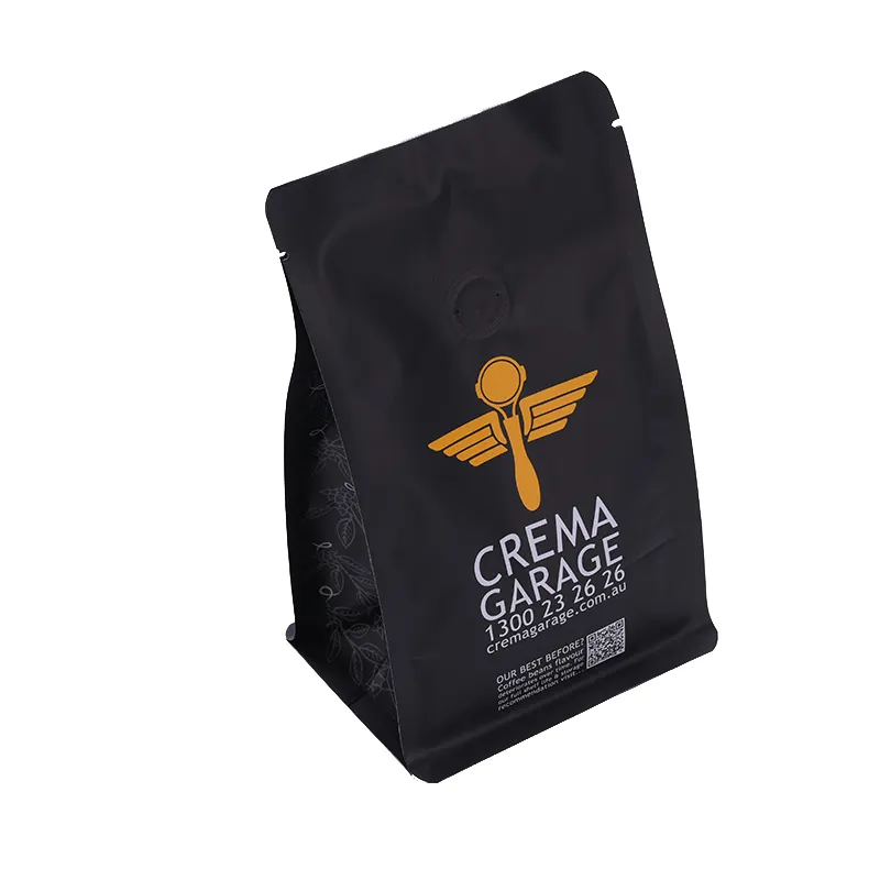 Embalagem de grãos de café de alumínio, folha de alumínio impressa personalizada, bolsa para embalagem de grãos de café, 500g, 1kg, 2kg, saco de embalagem lateral com válvula