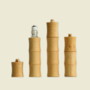 Phong Cách Mới Tre Cuộn Trên Khử Mùi Chai 10Ml Thủy Tinh Tinh Dầu Con Lăn Chai Màu Hổ Phách Nước Hoa Chai Với Nắp Tre - Product Image 2