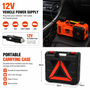 Kit de Gato Hidráulico Eléctrico de 5 Toneladas 12VDC, Herramienta Automática de Elevación de Piso con Llave de Impacto y Bomba Infladora para Cambio de Neumáticos de SUV - Product Image 3