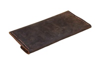 Dompet Kartu Kredit Kulit Asli Retro Multi-Fungsi Berkualitas Tinggi dengan Penutup Kancing, Dapat Dikustomisasi