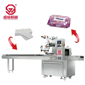Macchine Shengwei macchine per l'imballaggio a flusso orizzontale di carta velina multifunzione per assorbenti igienici