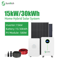 Système d'énergie solaire hybride tout-en-un pour usine, 5 kW, 15 kW, 30 kW, DEYE SOLIS, pour maison hors réseau, kit complet
