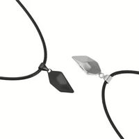 YBcustom OEM Collier d'anniversaire pour couples, plaqué argent, avec pendentifs magnétiques simples en forme de cœur à faire un vœu, à assembler