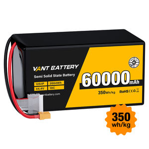 VANTドローン12S 44.4V 60000mAh 60000mAh 350Wh/kg <span class=keywords><strong>14S</strong></span> 18Sドローンバッテリー半固体高密度リポ電池X9 X16モーター用 - Product Image 1