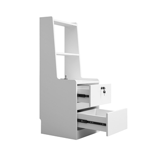 Modern Nightstands Set of <b>2</b> with Charging Station and Night Light Bookshelf Bedside <b>Storage</b> <b>Drawer</b> <b>Unit</b> - Product Image 4