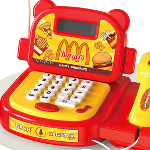 Juego de <span class=keywords><strong>Caja</strong></span> <span class=keywords><strong>Registradora</strong></span> de Plástico para Niños, <span class=keywords><strong>Juguete</strong></span> Educativo Temprano con Sonidos, Modelo Hamburguesa, Muy Popular - Product Image 5