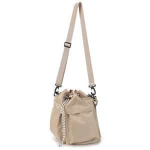 New fashion casual large-capacity polyester fiber drawstring <b>shoulder</b> handbag <b>women's</b> solid color lightweight messenger <b>bag</b> - Product Image 5