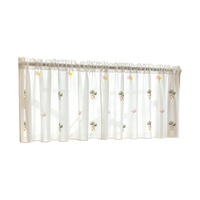 Voilage sans perçage, nouveau style, broderie marguerite fraîche, en polyester, occultant la vue, pour salons et balcons