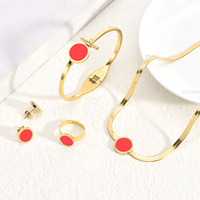 Bracelet en forme de coquille époxy 18K plaqué or, chaîne en serpent, pendentif en coquille, collier en acier inoxydable, ensembles de bijoux pour femmes