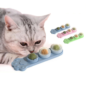 Juego de bolas de juguete interactivo duradero para gatos, hierba gatera de fruta de agallas altamente interactiva con Limpieza de dientes de aguacate, bolsa empaquetada de Material plástico/ - Product Image 1