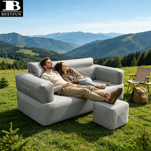 Canapé gonflable <span class=keywords><strong>de</strong></span> camping durable en Oxford 1000D, chaise longue ergonomique, lit d'appoint gonflable avec repose-pieds pour la maison, le jardin et le camping - Product Image 4