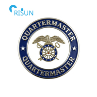 Décapsuleur commémoratif personnalisé avec médaillon de veteran du Corps des Quartermasters et pièce de défi personnalisée du Quartermaster