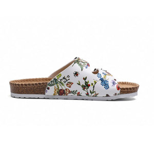 Sandalias planas con hebilla doble para mujer, chanclas <span class=keywords><strong>de</strong></span> corcho con correa <span class=keywords><strong>de</strong></span> flores, nuevo estilo - Product Image 5