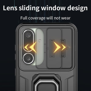 Funda Protectora Resistente a Golpes para Samsung M56, con Soporte Metálico Giratorio <span class=keywords><strong>y</strong></span> Cubierta para Lente - Product Image 4