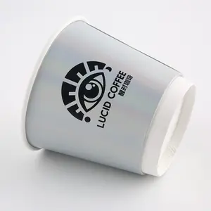 branded custom water coffee carton drink cold walled personalized hot eco-friendly milktea drinks disposable lid shaved ice cup