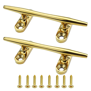 AMBITION Taquet de bateau en acier inoxydable 316 Base ouverte 4 "argent/or pour bateau, quai, kayaks, décoration nautique et meubles - Product Image 1