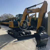 Excavatrice d'occasion SANY 55U 5,5 tonnes, pelle hydraulique sur chenilles à queue zéro pour travaux de construction, aménagement paysager et terrassement