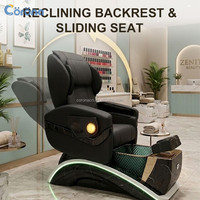 Mobilier professionnel pour salon de manucure, fauteuil de pédicure électrique avec massage, fauteuil de spa pour les pieds avec bol en cristal