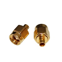 Conector coaxial electrónico, conector coaxial SMA RF macho recto chapado en oro para cables RG405 RG086