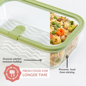Boîte à lunch bento en verre borosilicate, compatible micro-ondes, avec couvercle en silicone détachable et empilable, écologique, résistante à la chaleur et au froid - Product Image 5