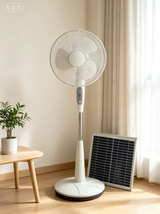 Ventilador Oscilante de 3 Aspas y 12 Pulgadas de Diámetro, Modelo de Piso de Plástico, Altura Ajustable, Control Mecánico, Caja de Energía - Product Image 4