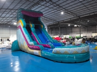 Toboggan aquatique gonflable double piste de 22 pieds, qualité commerciale, pour enfants et adultes – Grande vente pour aires de jeux extérieures