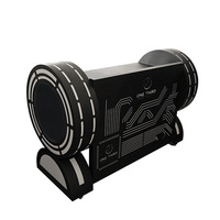 Cabine DJ personnalisée en acrylique avec éclairage LED pour Halloween, Noël, événements mode, avec boîte à logo et table, à vendre