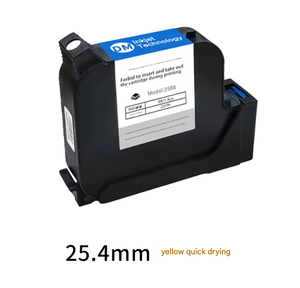 Cartouche d'encre à solvant haute adhérence de 12,7 mm et 25,4 mm compatible avec les imprimantes à jet d'encre universelles, emballée dans des flacons en verre - Product Image 4