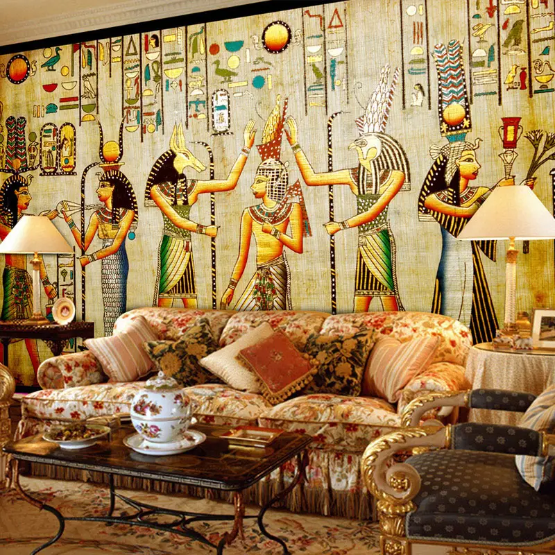 Custom Wall Mural Wallpaper Egyptian Figures Large Wall Murals Living Room Restaurant Bedroom Home Decor Wall Paper Classic 3D