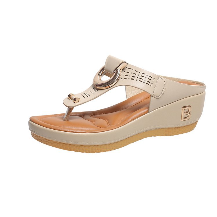 Women Flip Flop Slippers Summer Beach Flat Casual Wedges Shoes Plus Size Sandals