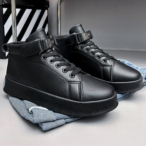 Sneaker Manufacturer <strong>Leather</strong> Sport <strong>Shoes</strong> Custom Flat Sneakers <strong>Black</strong> Casual <strong>Shoes</strong> Men - Product Image 4