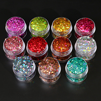 Ensemble de paillettes hexagonales holographiques épaisses Xucai pour l'art des ongles, la résine époxy, le maquillage du visage et du corps, le festival, le bricolage, l'artisanat, pot de 10 g