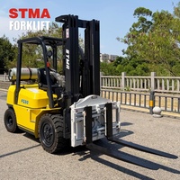 Chariot élévateur GPL STMA 3000 kg avec pince rotative à 360 degrés et technologie Cascade