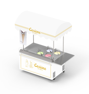 MILES Outdoor Street Miles Food Truck Galaxy Pro V4C Freezer Showcase Gelato Ice Cream Cart All in One Machine Like Mobile Shop - Product Image 4