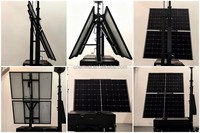 Remorque de surveillance solaire montée sur châssis avec mât de 6 m et 2 panneaux solaires de 450 W pour la sécurité hors réseau