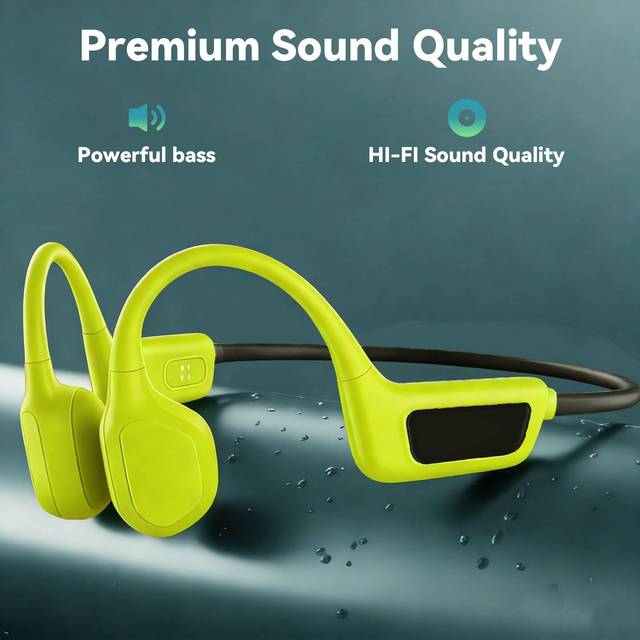 ESON Custom OEM Bone Conduction Headphone Wireless Earphones Open Ear TWS IPX8 Waterproof for 8G TF Card LED Magnetic