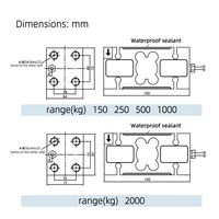 200KG 300KG 1000KG 2T Hochtemperatur-Bienenstock-Aluminiumplattform-Typ-Balken-Elektronik-Wägesensor-Wägezelle