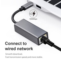 Tipo-C a RJ45 Gigabit Ethernet Tipo-C A Adaptador Ethernet USB Tipo-C Adaptador de red LAN Tarjeta de red USB para PC Laptop Tablet
