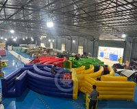 Jeu d'arène de labyrinthe gonflable de parcours d'obstacles étourdi jeu multijoueur de Machine rotative gonflable commerciale gonflable