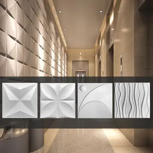 고품질 비닐 시트 및 식물 섬유 소재 3d 월페이퍼 호텔 벽 3d 패널 pvc