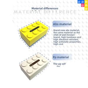Caja de pañuelos creativa de plástico con diseño de bloques de construcción para baño y sala de estar, elegante organizador de papel higiénico para escritorio - Product Image 1