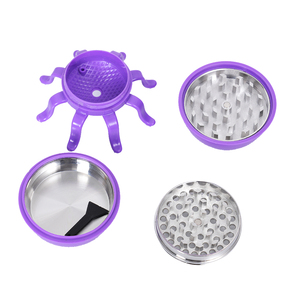 Yufan mayorista nuevo diseño molinillo de aleación de Zinc 76*56*71mm 3 capas pulpo sonriente molinillo de tabaco de Metal - Product Image 6