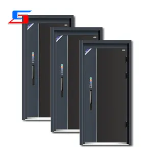 Portas De Segurança Metal Decorativo Personalizado Aço Madeira Porta De Fogo Portas Frontais Para Casas Modernas