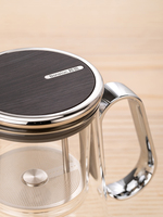 BP19 Théière en verre borosilicate résistant à la chaleur avec couvercle magnétique rotatif, poignée et filtre – Vaisselle en verre de haute qualité