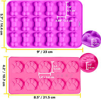 Moules en silicone antiadhésifs pour chocolats, bonbons, gelées, glaçons, friandises pour chiens en forme de patte ou d'os de chien - Moules à gâteau