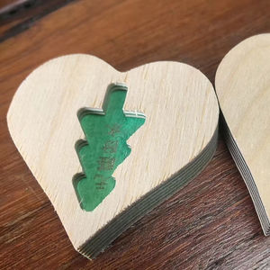 Rainbow Plywood Birch <strong>Veneer</strong> <strong>Wood</strong> Chips Heart-Shaped Laminate for Home Toys - Product Image 1