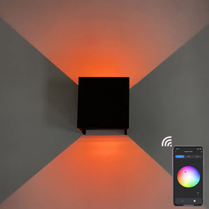 <span class=keywords><strong>Vente</strong></span> flash : Applique murale LED intelligente en aluminium 9W, contrôlée par l'application Tuya, étanche IP65, angle réglable vers le haut et vers le bas, lampes murales décoratives - Product Image 4